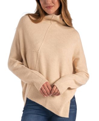 Elan - Women's Asymmetric Mock-Neck Long-Sleeve Sweater