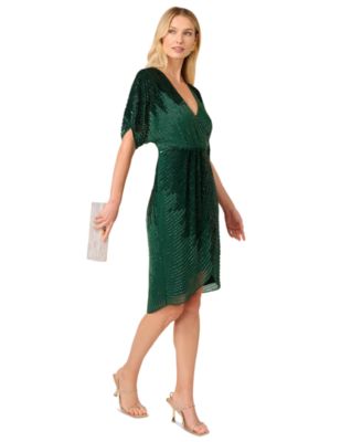 Adrianna by Adrianna Papell - Women's Beaded Dolman-Sleeve Dress