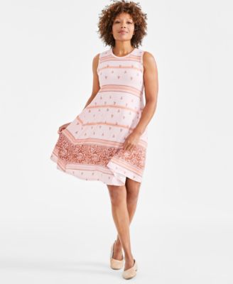 Style & Co - Petite Printed Sleeveless Flip Flop Dress