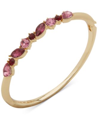 Anne Klein - Gold-Tone Round & Navette Tonal Stone Bangle Bracelet