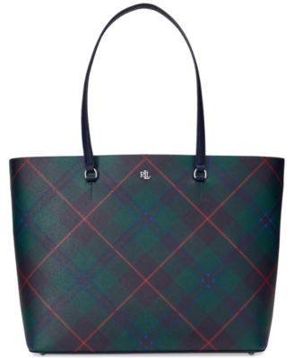 Lauren Ralph Lauren - Karly Plaid Leather Extra-Large Tote Bag