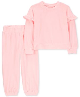 Carter's - Toddler Girls Fuzzy Velboa Top & Pants, 2 Piece Set