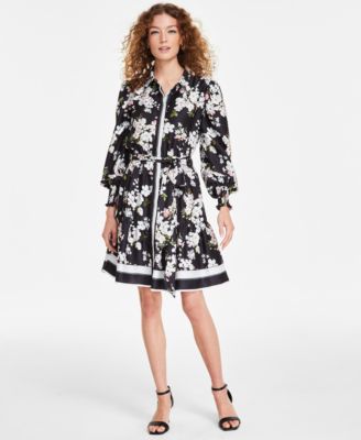 Anne Klein - Women's Printed Tiered Shirtdress