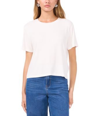 1.STATE - Women's Crewneck Ribbed Roomy-Fit T-Shirt
