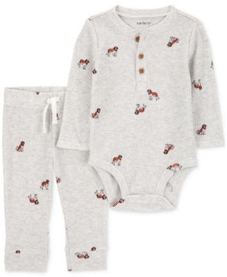 Carter's - Baby Boys Dog-Print Bodysuit & Pants, 2 Piece Set