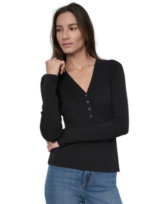 DKNY Jeans - Petite Puffed-Shoulder Knit Top