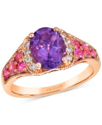 Le Vian - Amethyst (1-1/3 ct. t.w.), Pink Sapphire (3/8 ct. t.w.) & Nude Diamond (1/8 ct. t.w.) Ring in 14k Rose Gold