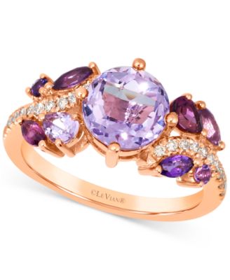 Le Vian - Multi-Gemstone (2-3/8 ct. t.w.) & Nude Diamond (1/6 ct. t.w.) Cluster Ring in 14k Rose Gold