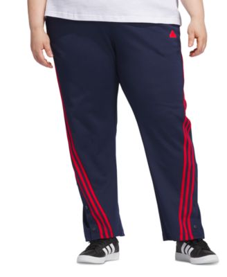 adidas - Plus Size Three-Stripe Snap-Hem Track Pants