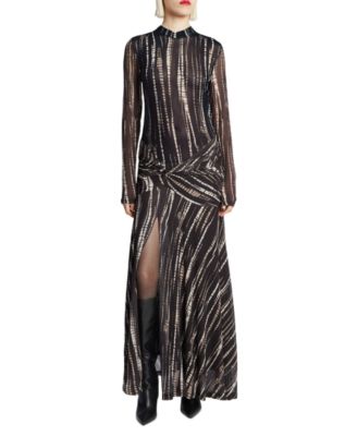 Bardot - Women's Lea Printed Mesh Mock Neck Maxi Dress