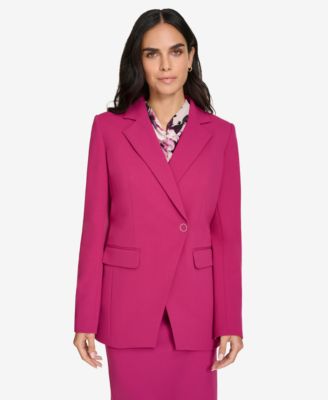 Calvin Klein - Women's Asymmetric Scuba-Crepe Blazer