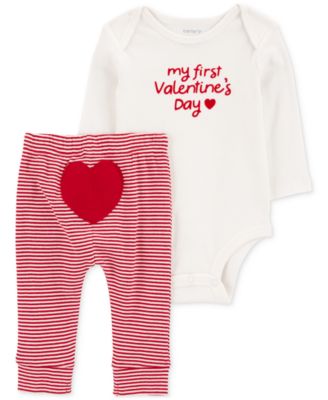 Carter's - Baby My First Valentine's Day Cotton Bodysuit & Pants, 2 Piece Set
