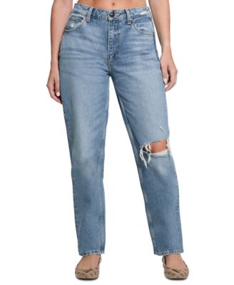 GUESS - Women's High-Rise Straight-Leg Mom Jeans