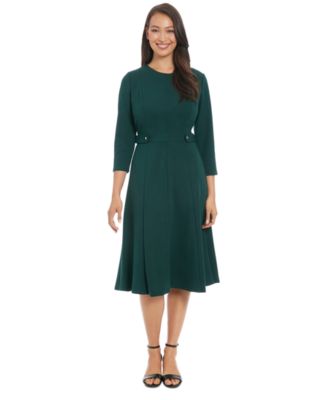 London Times - Petite Side-Tab Fit & Flare Dress