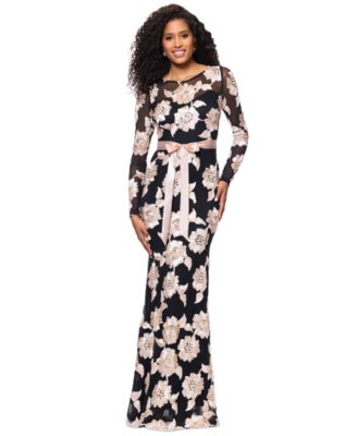 Betsy & Adam - Women's Embroidered Mesh Gown