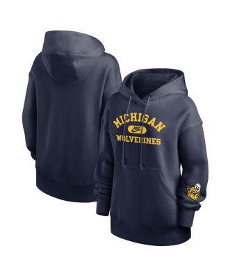 Nike - Women's Navy Michigan Wolverines Oversized Legacy Phoenix Foundational Stack Pullover Hoodie