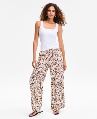 I.N.C. International Concepts - Women's Printed Wide-Leg Pull-On Pants