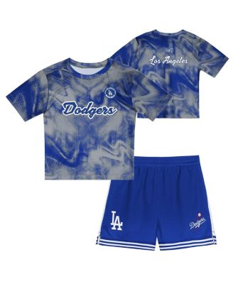 Outerstuff - Preschool Gray Los Angeles Dodgers Hitter Infielder 2-Piece Set