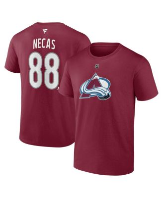Fanatics - Men's Martin Necas Burgundy Colorado Avalanche Authentic Stack Name Number T-Shirt