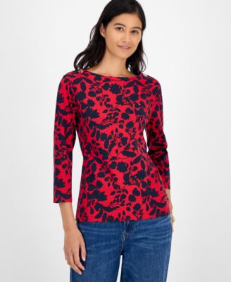 Tommy Hilfiger - Women's Button-Trim 3/4-Sleeve Top