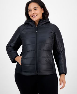 ID Ideology - Plus Size Hooded Puffer Jacket