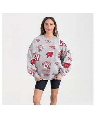 Gameday Couture - Women's Gray Wisconsin Badgers Always on Repeat Fleece Sweatshirt
