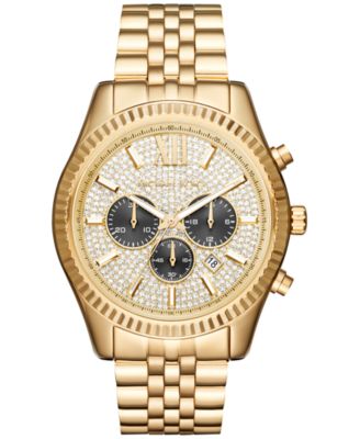 Michael Kors - Men's Chronograph Lexington Gold-Tone Stainless Steel Bracelet Watch 44mm MK8494