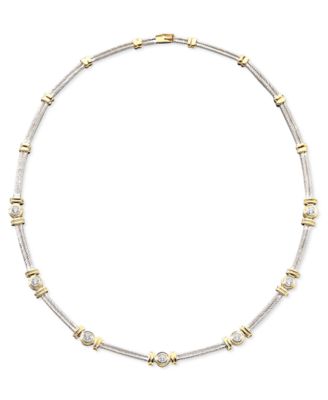 Macy's - Diamond Necklace (1 ct. t.w.) in 14k Two-Tone Gold