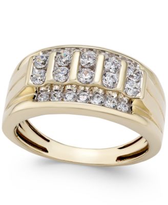 Macy's - Men's Diamond Elevated Cluster Ring (1 ct. t.w.) in 10k Gold