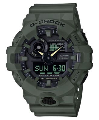G-Shock - Men's Analog-Digital Green Resin Strap Watch 53mm