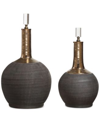 Uttermost - Arnav 2-Pc. Matte Black Bottle Set