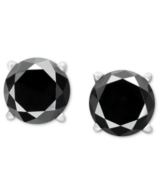 Macy's - Black Diamond Stud Earrings (1 to 2 ct. t.w.) in 14k White Gold