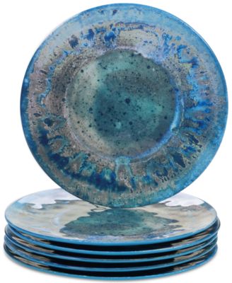 Certified International - Radiance Teal Dinner Plates, Set of 6