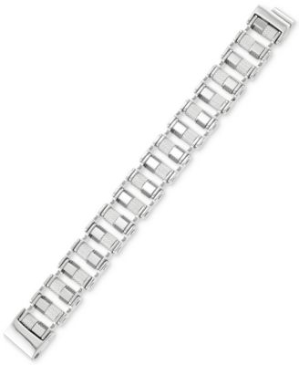 LEGACY for MEN by Simone I. Smith - Barrel Link Bracelet in Stainless Steel