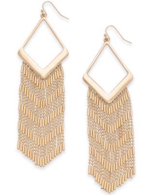 I.N.C. International Concepts - Gold-Tone Chain Fringe Chandelier Earrings