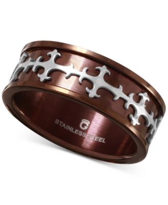 Macy's - Two-Tone Embellished Ring in Stainless Steel