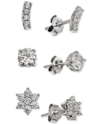 Giani Bernini - Cubic Zirconia 3-Piece Stud Earring Set in Sterling Silver
