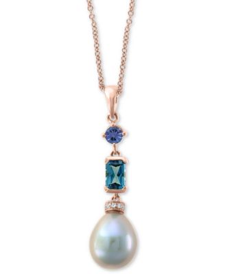 EFFY Collection - Multi-Gemstone & Diamond Accent 18" Pendant Necklace in 14k Rose Gold