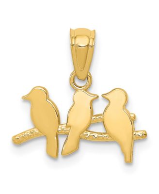 Macy's - Three Birds on Tree Pendant in 14k Yellow Gold
