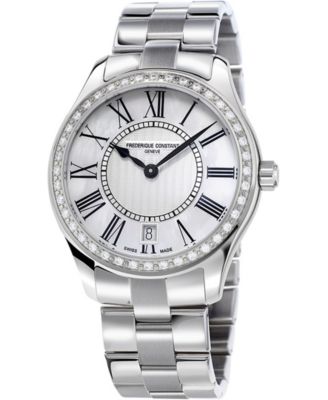 Frederique Constant - Women's Swiss Classic Quartz Diamond (5/8 ct. t.w.) Stainless Steel Bracelet Watch 36mm