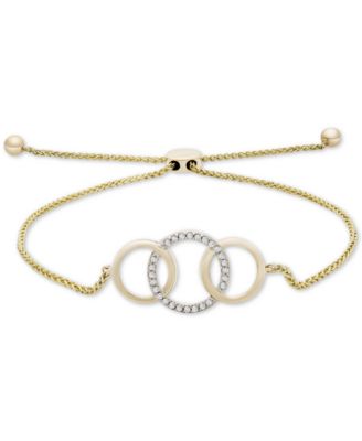 Wrapped - Diamond Triple Ring Bolo Bracelet (1/10 ct. t.w.) in 14k Gold