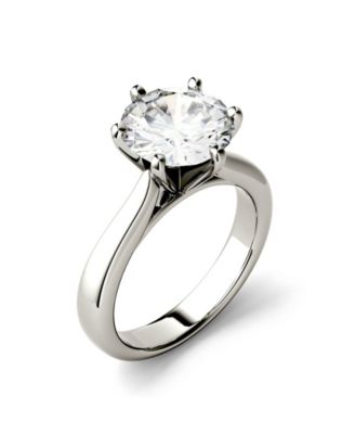 Charles & Colvard - Moissanite Solitaire Engagement Ring 3-1/10 ct. t.w. Diamond Equivalent in 14k White or Yellow Gold