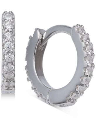 Giani Bernini - Extra-Small Cubic Zirconia Huggie Hoop Earrings in Sterling Silver, 0.4"