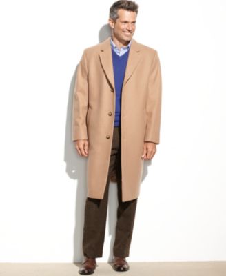 London Fog - Big and Tall Signature Wool-Blend Overcoat