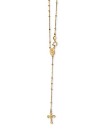 Macy's - Cross Rosary 19-1/2" Lariat Necklace in 14k Gold