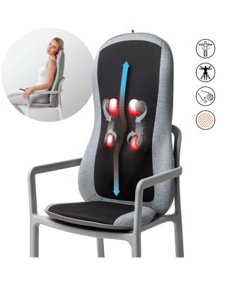 Sharper Image - Smart-sense Shiatsu Realtouch Chair Pad, Soothing Heat, 4 Deep Kneading Gel Nodes, Pain Relief for Neck, Back, Shoulders, Lumbar, Pressure Points Body Scan