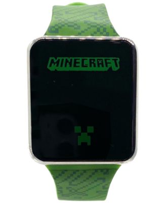 Accutime - Kid's Minecraft Green Silicone Strap Touchscreen Smart Watch 36x33mm