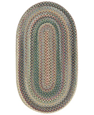 Capel - Area Rug, Bear Creek Oval Braid 0980-400 Misty Blue 2' x 3'