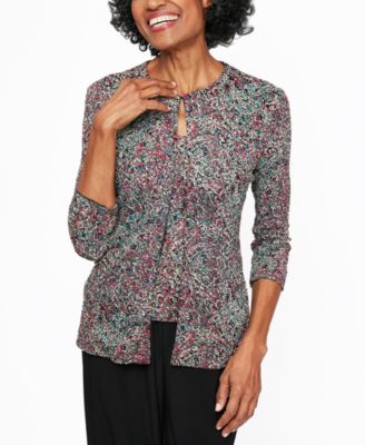 Alex Evenings - Printed Jacket & Tank Top