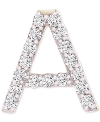 Wrapped - Diamond Initial Single Stud Earring (1/20 ct. t.w.) in 14k Gold, Created for Macy's
